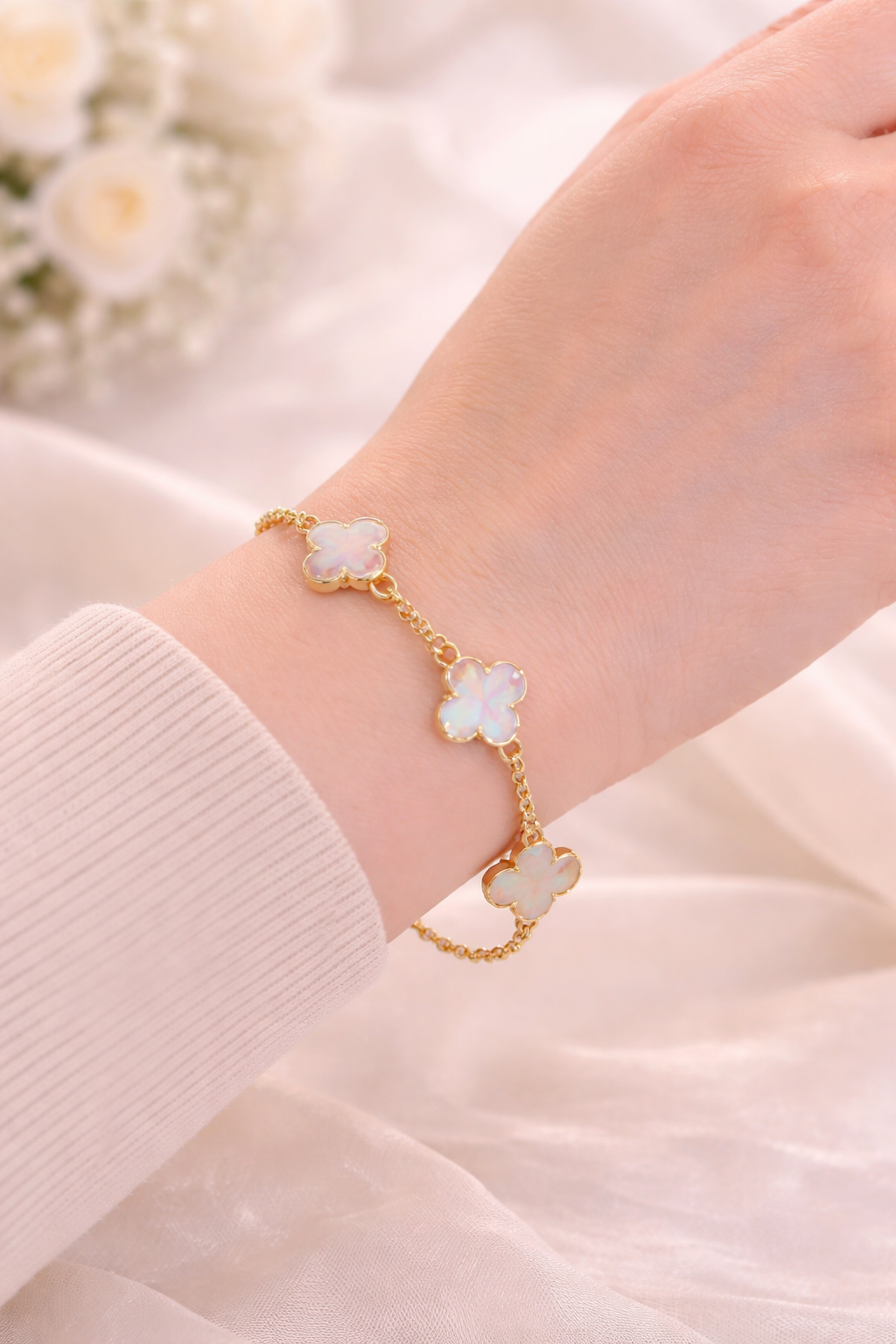 Four Clover Charm Bracelet