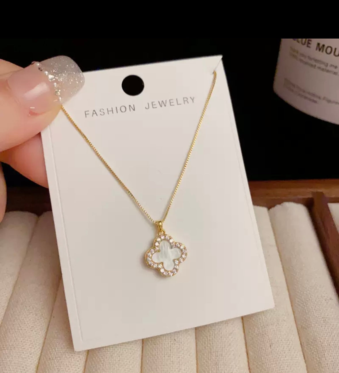 4 style icon necklace light blue - dorie jewelry